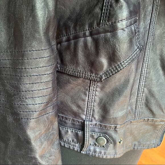 Kut From The Kloth Vegan Leather Purple Biker Moto Boho Jacket S Edgy Baddie - Picture 5 of 8